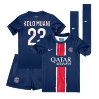 Paris Saint-Germain Randal Kolo Muani #23 Heimtrikotsatz Kinder 2024-25 Kurzarm (+ Kurze Hosen)